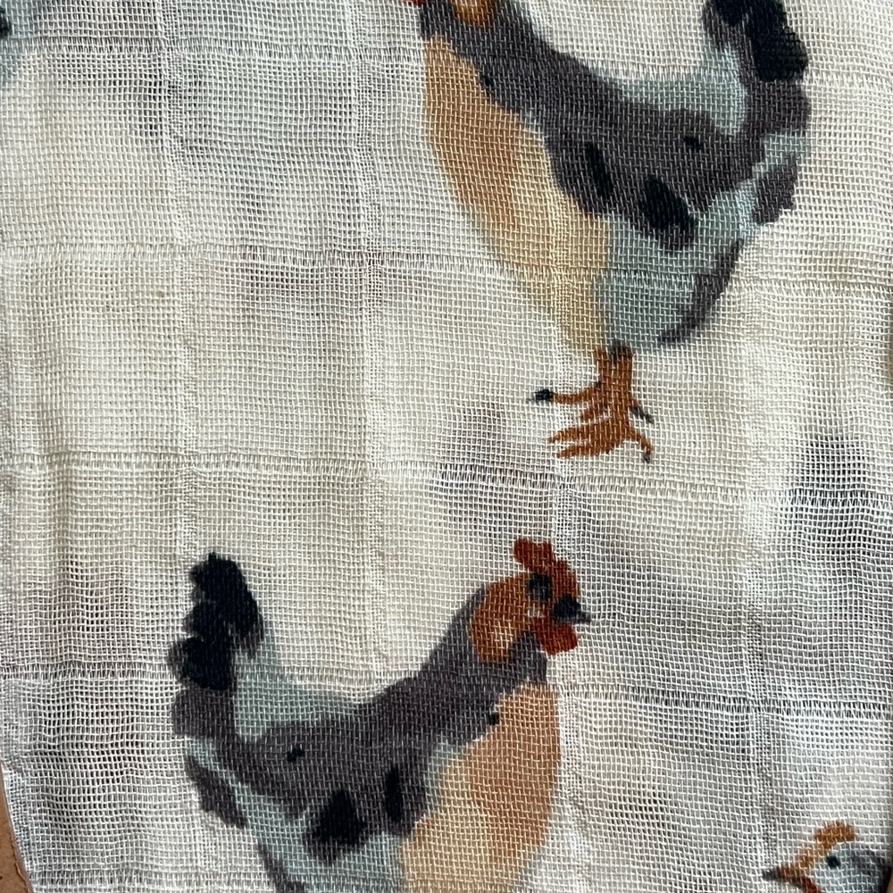 Milkbarn Organic Cotton Swaddle with Chicken Design - Picture 3 of 3